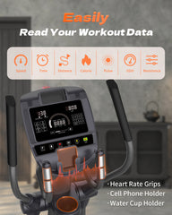 GYMOST Elliptical Machine, Elliptical Exercise Machine for Home with Hyper-Quiet Magnetic Drive System, Elliptical Trainer with 32 Resistance Levels, Large LED Monitor