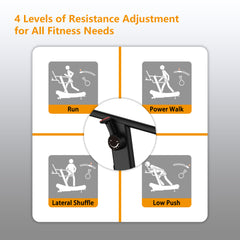 GYMOST Curved Treadmill, User Powered Air Runner, Non-Electric Manual Treadmill with 4 Resistance Levels Adjustment Great for Running and Walking