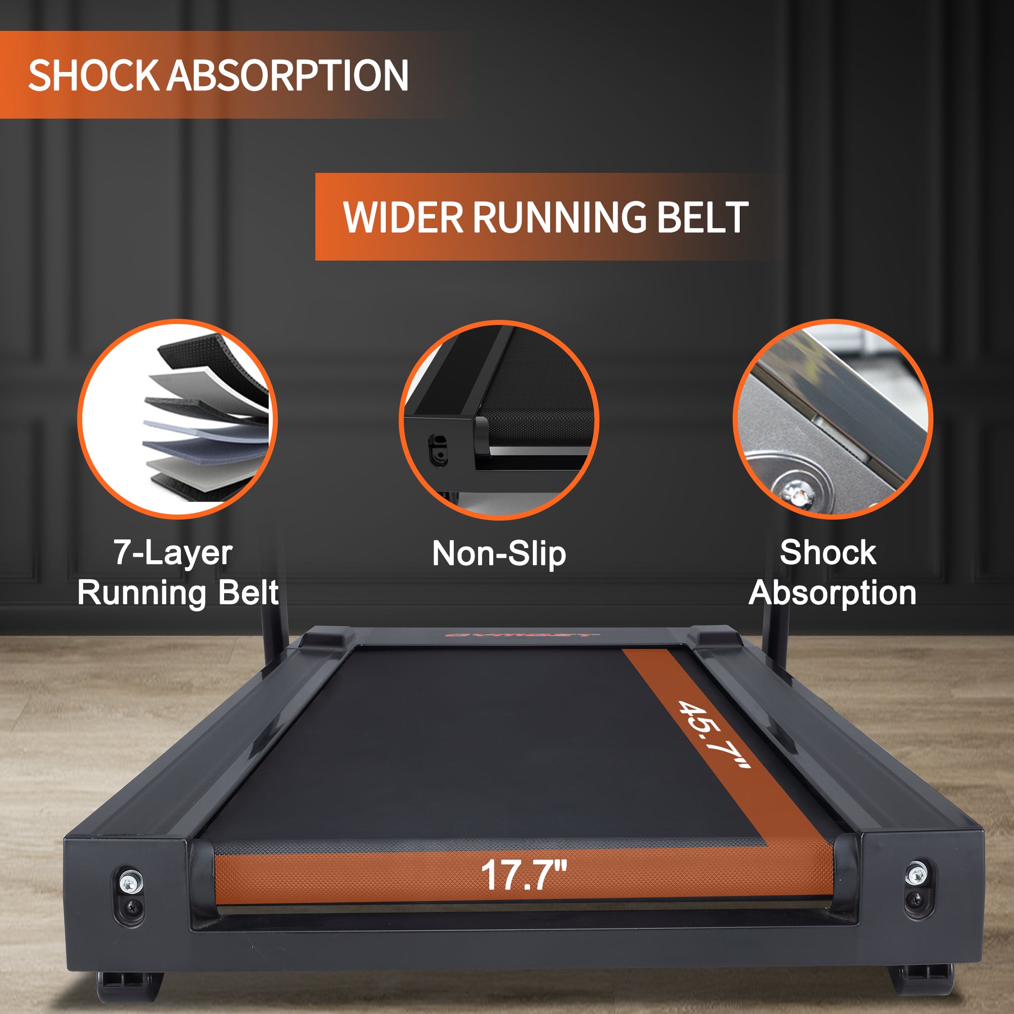 GYMOST Treadmills for Home,12% Auto Incline Walking Running Treadmill with Treadmill Support Bluetooth and Wireless Charge,350 lbs